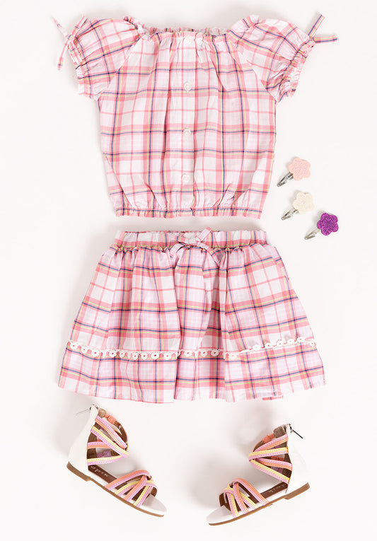 Pink Plaid - With Shoes
